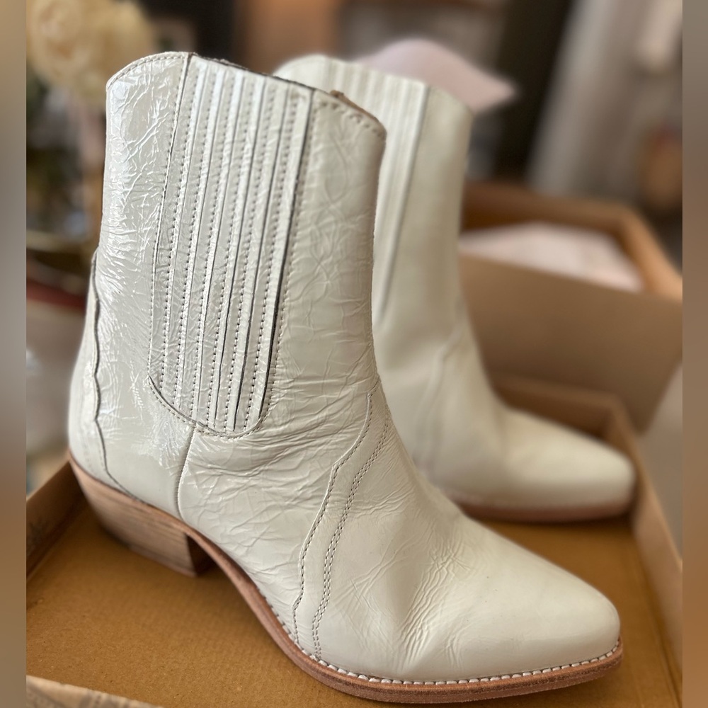 Free People Patent Leather Western Boots